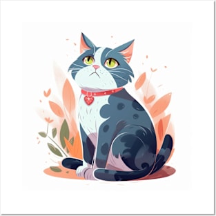 Tricolor sitting cat Posters and Art